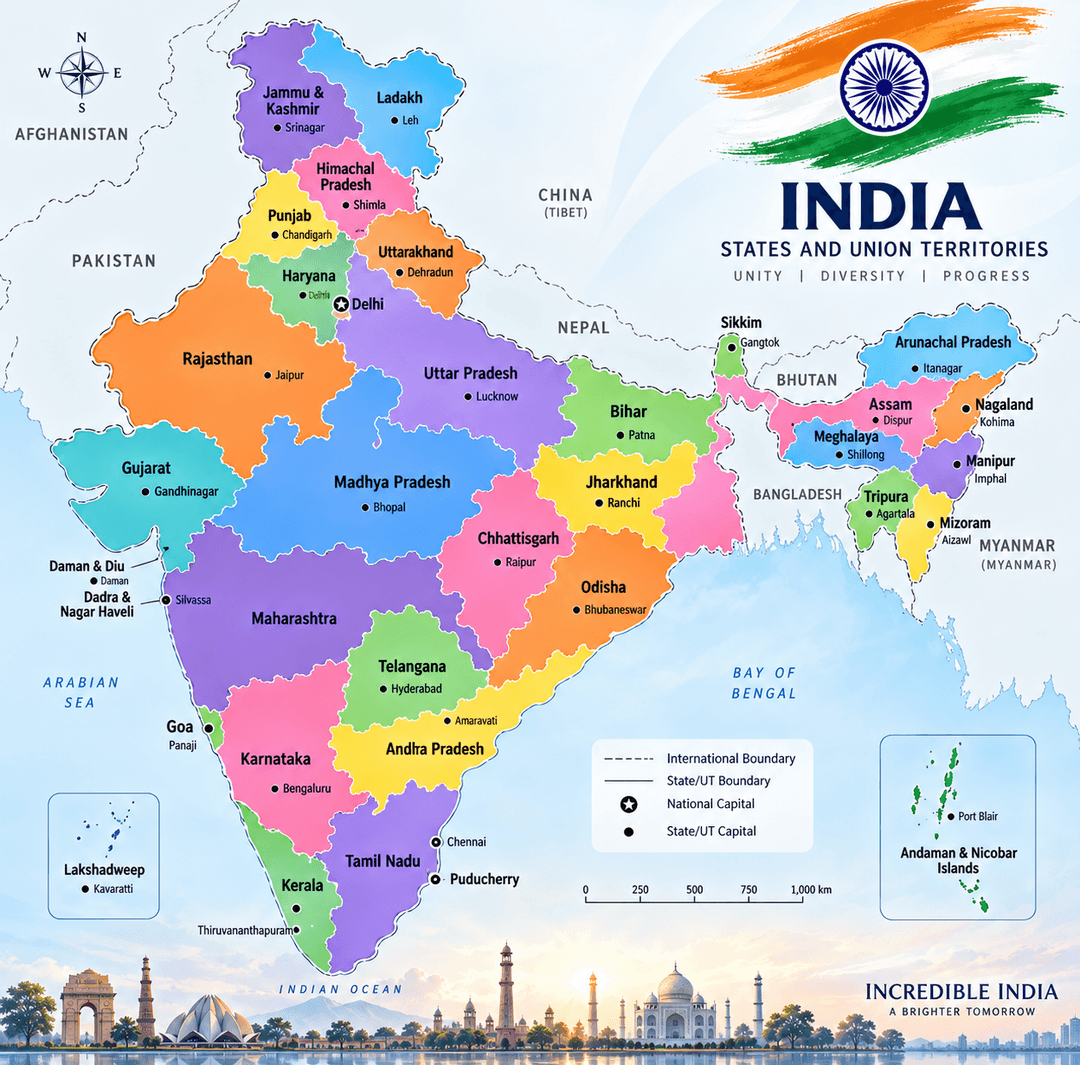 Map of India showing all states with police stations